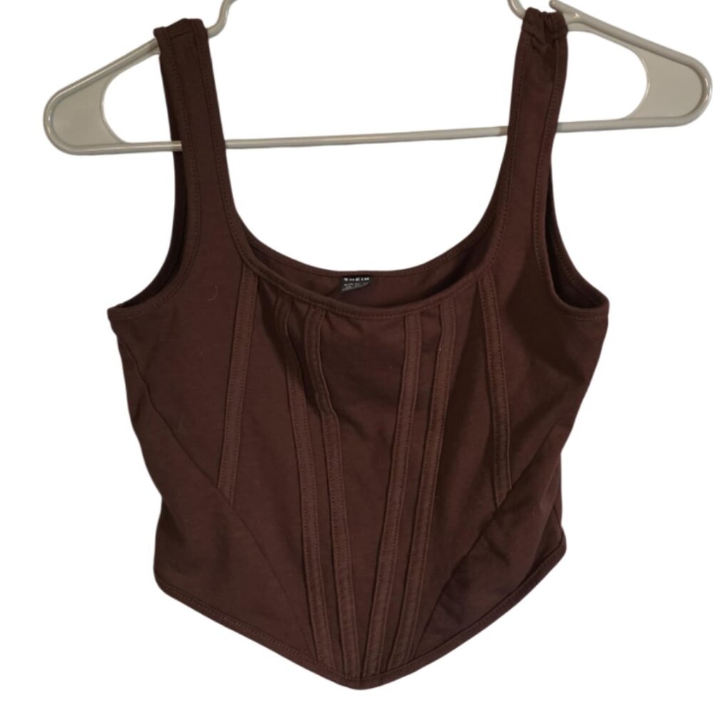 EUC Shein Chocolate Brown Cropped Top